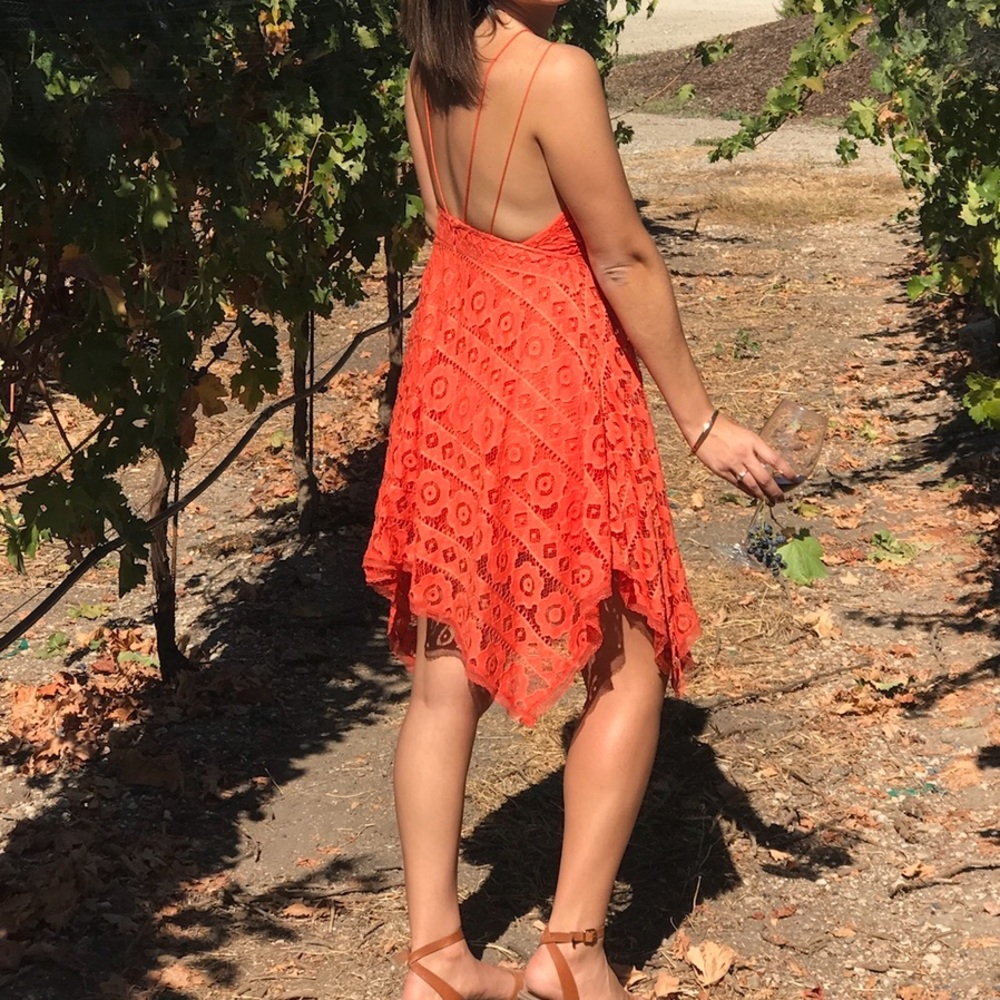 Laced eyelet orange free people dress size 2